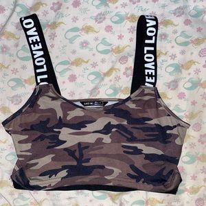 Modified SHEIN Camo Crop Tank Top
